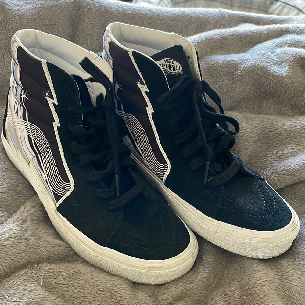 Vans Black and White High-Top Sneakers